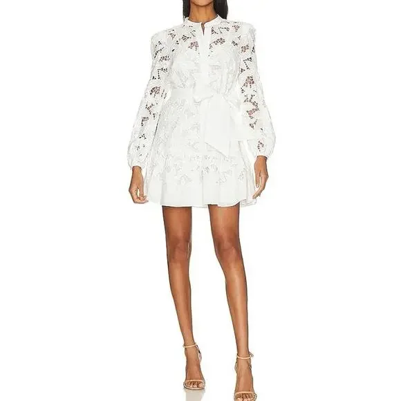 MILLY Floral Embroidered Lace Mini Dress Size 10 New with Tag MSRP $395 SOO